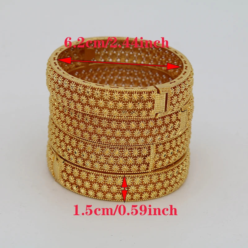 4pcs Ethiopian Africa Bangles Women Bridal Bracelet African Wedding Jewelry
