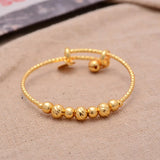 4pcs Ethiopian Arab Bangle for Girls Baby Charm Beads Bracelet Bell/Heart