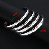 4pcs Ethiopian Bangles Dubai Silver Glossy Plain Jewelry