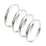 4pcs Ethiopian Bangles Dubai Silver Glossy Plain Jewelry