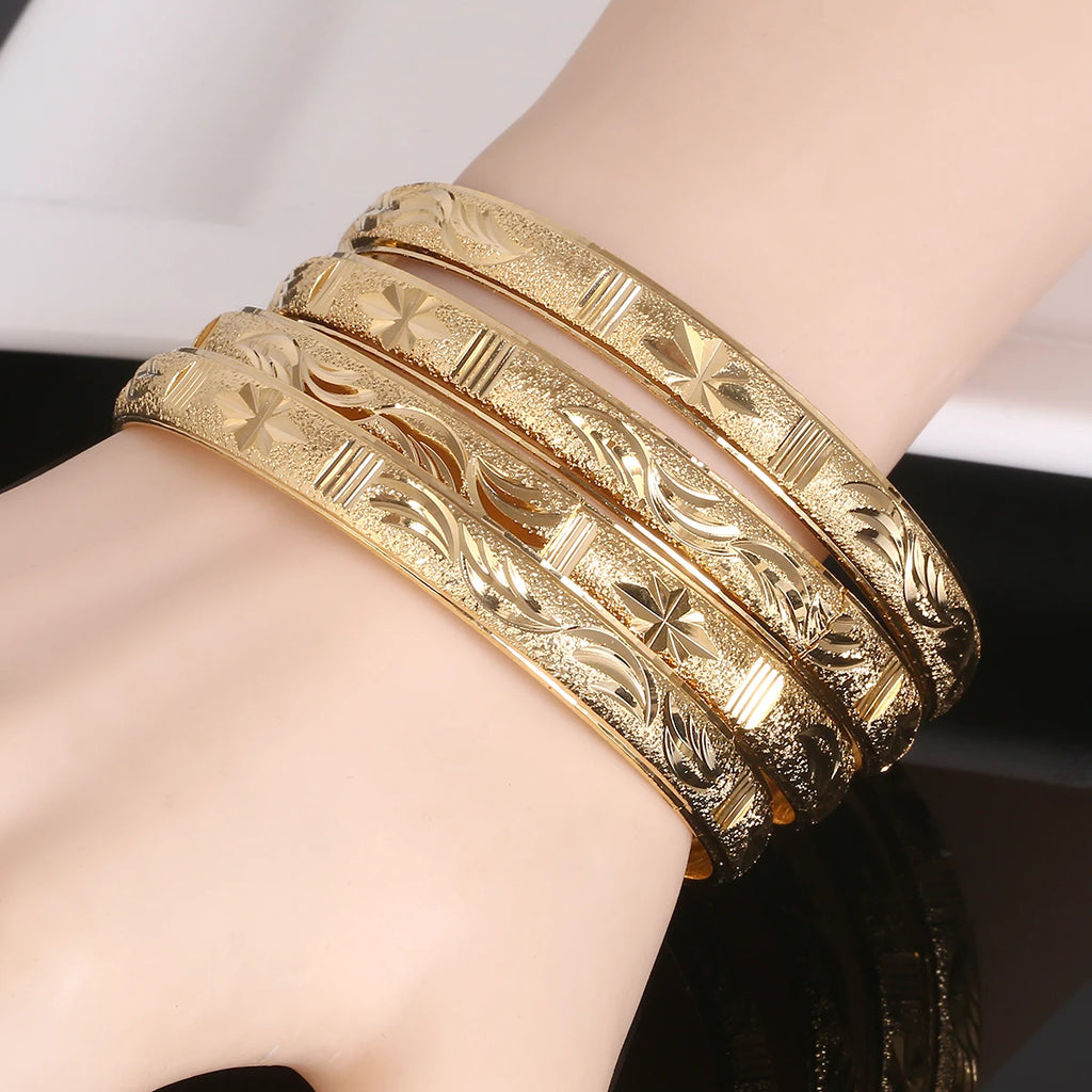 4pcs Ethiopian Bangles Dubai Bangles for African Women Jewelry