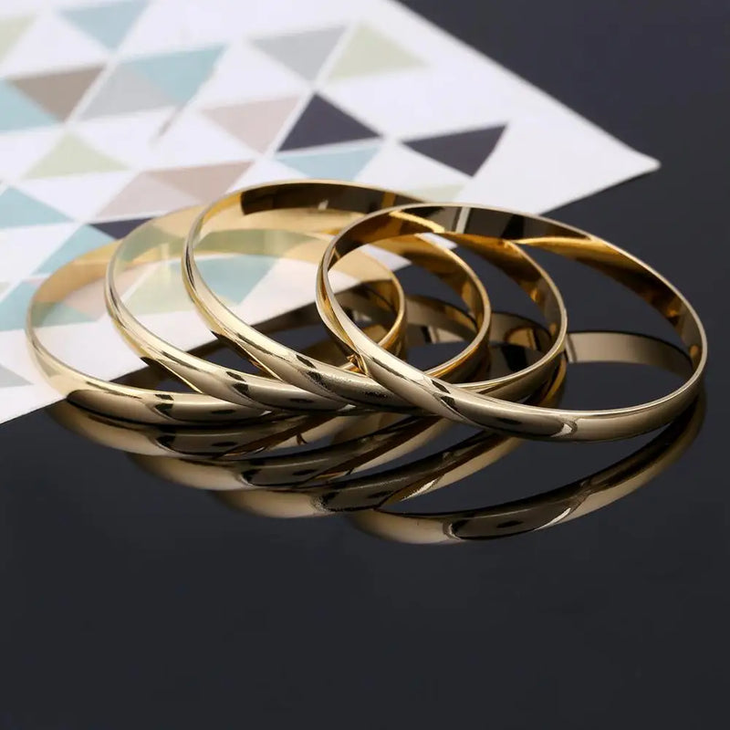 4pcs African Glossy Bangles Jewelry Set