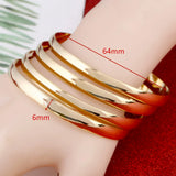 4pcs African Glossy Bangles Jewelry Set