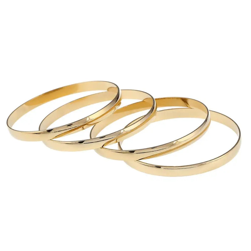 4pcs Ethiopian Plain Bangles Dubai Bangles or African Glossy Jewelry