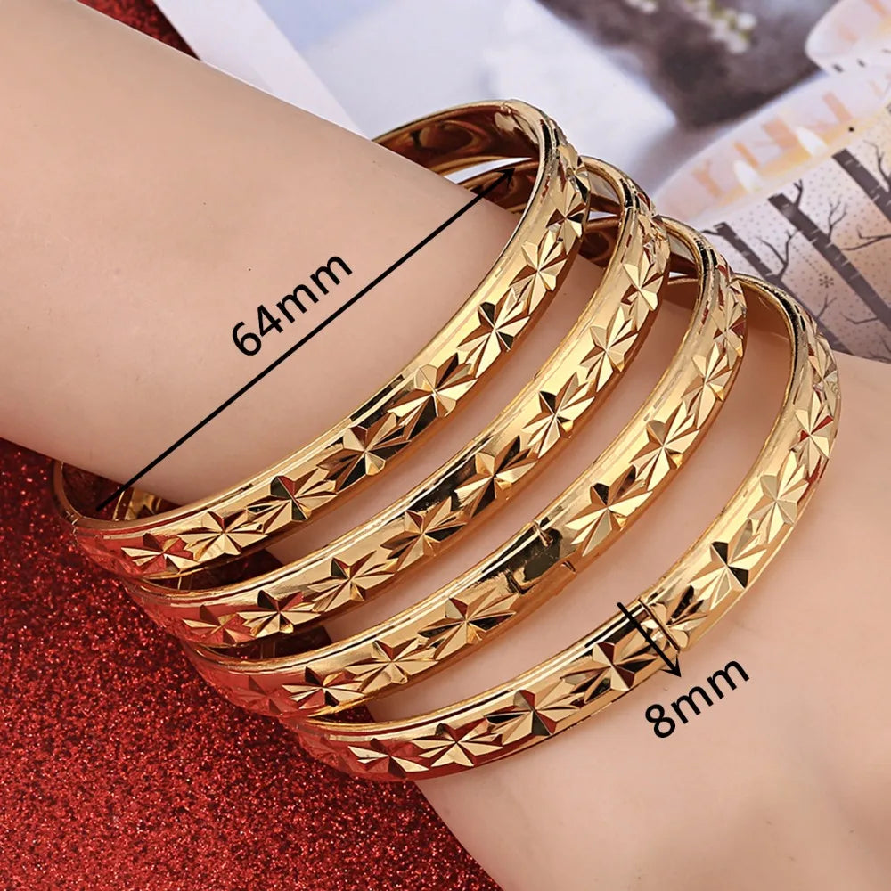 4pcs Ethiopian Jewelry Bangles Dubai Jewelry Bangles for African Bangles