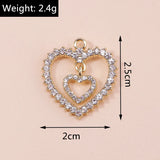 4pcs Clear Crystal Moon Love Hearts Pendants for DIY Jewelry Making Wedding