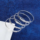 4pcs Dubai Silver Ethiopian Bangle Women Jewelry