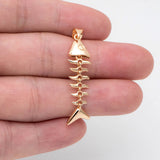 4pcs Fishbone Charm Skeleton Pendant DIY Accessories
