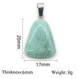 4pcs Natural Stone Pendants Rose Quartz Trapezoid Healing Crystals