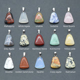 4pcs Natural Stone Pendants Rose Quartz Trapezoid Healing Crystals