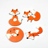 4pcs Fox Deer Wood Cut Charms DIY(WO-C)