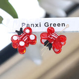4pcs Cartoon Dragonfly Butterfly Glass Beads DIY Jewelry Material