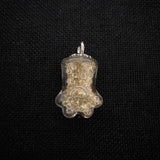 Glass Bottle Crystal Pendant Transparent Cat Palm Mini Charm Necklace Pendant