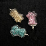 Glass Bottle Crystal Pendant Transparent Cat Palm Mini Charm Necklace Pendant