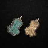Glass Bottle Crystal Pendant Transparent Cat Palm Mini Charm Necklace Pendant