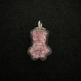 Glass Bottle Crystal Pendant Transparent Cat Palm Mini Charm Necklace Pendant