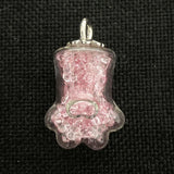 Glass Bottle Crystal Pendant Transparent Cat Palm Mini Charm Necklace Pendant