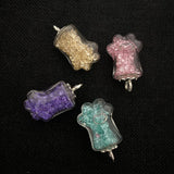 Glass Bottle Crystal Pendant Transparent Cat Palm Mini Charm Necklace Pendant