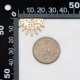 4pcs CZ Hammered Half Round Charm 16.5x23.5mm