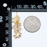 4pcs CZ Paved Leaf Charms 44x14mm Earring Necklace Pendant