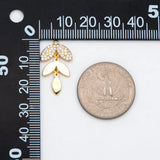 4pcs CZ Paved Leaf Charms Pendants for Jewelry Making DIY