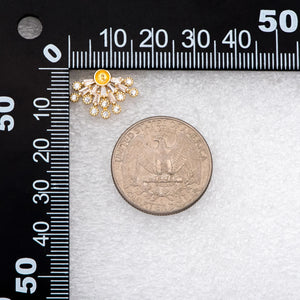 CZ Paved Flower Earring 17x12mm, Pearl Peg Earring Mounts