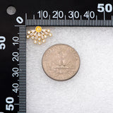 CZ Paved Flower Earring 17x12mm, Pearl Peg Earring Mounts