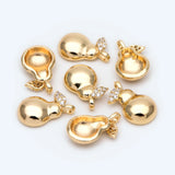 4pcs CZ Paved Gourd Charms for DIY Jewelry Making (GB-2400)