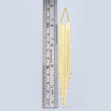 4pcs Chain Tassels 123mm, 18K Plated Brass Earring Charm Pendants