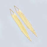 4pcs Chain Tassels 123mm, 18K Plated Brass Earring Charm Pendants