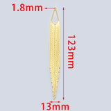 4pcs Chain Tassels 123mm, 18K Plated Brass Earring Charm Pendants