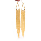4pcs Chain Tassels 123mm, 18K Plated Brass Earring Charm Pendants