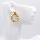 Chunky Twisted Circle Earrings, Geometric Hoop Earrings