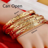 4pcs Dubai African Ethiopian Bangle Women Jewelry Gift