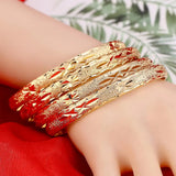4pcs Dubai African Ethiopian Bangle Women Jewelry Gift