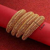 4pcs Hollow Bangles for Women Girl Dubai African Charm Bracelets