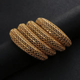 4pcs Hollow Bangles for Women Girl Dubai African Charm Bracelets