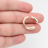 4pcs Curved Bar Ear Post with Ear Back, 18K Plated Earring Studs