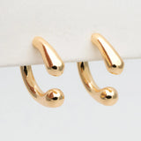 4pcs Curved Bar Ear Post with Ear Back, 18K Plated Earring Studs