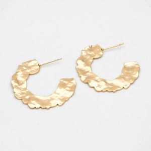 4pcs Hammered Circle Earrings, C Shape Earring Stud, Minimalist Earring