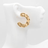 4pcs Hammered Circle Earrings, C Shape Earring Stud, Minimalist Earring