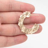 4pcs Hammered Circle Earrings, C Shape Earring Stud, Minimalist Earring