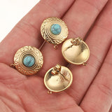 4pcs Gold-Plate Turquoise Earring Posts DIY Jewelry