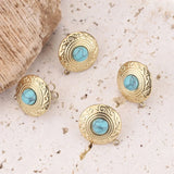 4pcs Gold-Plate Turquoise Earring Posts DIY Jewelry