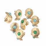 4pcs Gold-Plate Turquoise Earring Posts DIY Jewelry