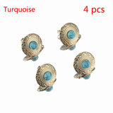 4pcs Gold-Plate Turquoise Earring Posts DIY Jewelry