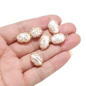 4pcs Plated Brass Wire Ball Charms For DIY Earrings