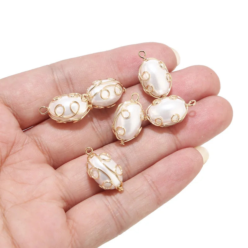 4pcs Plated Brass Wire Ball Charms For DIY Earrings
