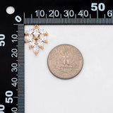 4pcs CZ Paved Leaf Charms 21/ 25mm Brass Plated Pendants DIY Jewelry Findings