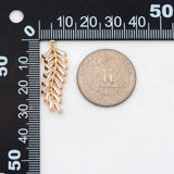 Plated Brass CZ Paved Leaf Charms Earring Findings GB-3037